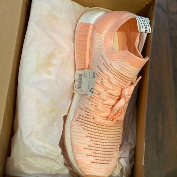 nmd_r1 stlt primeknit shoes clear orange